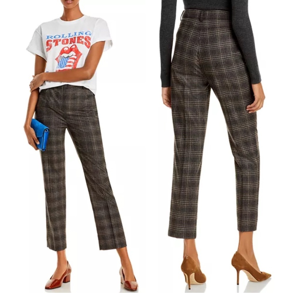 Theory Plaid Straight Leg Pants